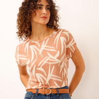 Blusa de viscose folhagens bege