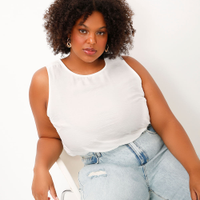 Regata de viscose plus size off white
