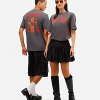 Camiseta relaxed de algodão guns n roses cinza