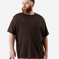 Camiseta de algodão peruano plus size marrom
