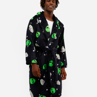 Roupão masculino fleece extraterrestre preto
