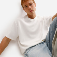 Camiseta masculina manga curta com recorte off white