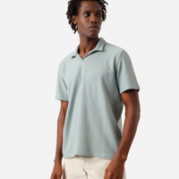 Polo comfort masculina texturizada verde