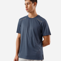 Camiseta masculina esportiva texturizada azul