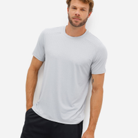 Camiseta masculina esportiva texturizada cinza