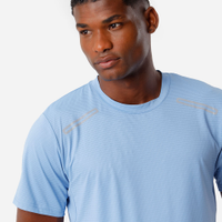Camiseta masculina esportiva texturizada azul