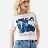 Camiseta feminina de algodão harry potter off white