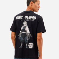 Camiseta comfort masculina de algodão demon slayer preta