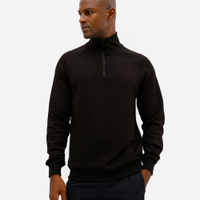 Blusão masculino esportivo gola alta com zíper preto