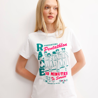 Camiseta feminina de algodão round 6 off white