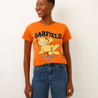 Camiseta de algodão lazy mondays always garfield laranja