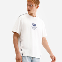 Camiseta masculina de algodão com bordado off white