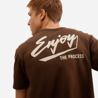 Camiseta masculina de algodão enjoy - marrom