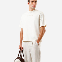 Camiseta box fit masculina com algodão estampada off white