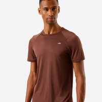Camiseta esportiva masculina manga raglan marrom