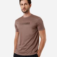 Camiseta masculina esportiva manga curta marrom