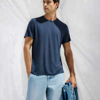 Camiseta comfort masculina manga curta AIRtech azul