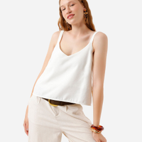 Regata feminina de viscose decote v off white