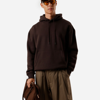 Blusão masculino de moletom com capuz oversized marrom