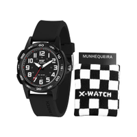 Kit relógio masculino x-watch xmpp0051k0bip2px analógico preto