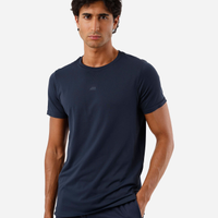 Camiseta masculina de poliamida esportiva sem costura azul