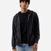 Blusão básico masculino de moletom com capuz cinza