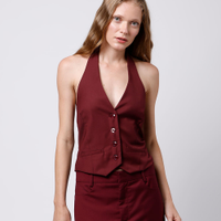Colete feminino frente única mindset vinho