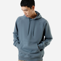 Blusão básico masculino de moletom com capuz cinza