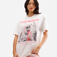 Camiseta feminina de algodão the white lotus off white