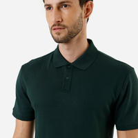 Polo masculina de algodão peruano manga curta verde