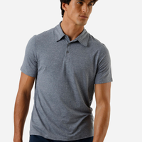 Polo masculina manga curta azul
