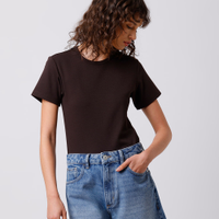 Camiseta feminina de algodão peruano mindset marrom