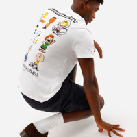 Camiseta masculina de algodão manga curta snoopy off white
