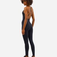 Macacão feminino esportivo de poliamida preto