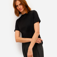 Camiseta classic feminina de algodão peruano interlock preta