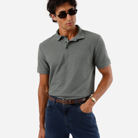 Polo masculina com algodão manga curta texturizada verde