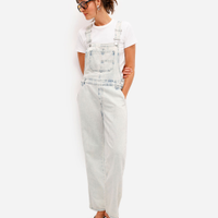 Jardineira feminina jeans azul