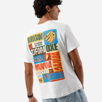 Camiseta masculina de algodão estampada off white