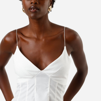 Blusa peplum alça fina feminina com viscose off white