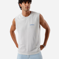 Regata machão masculina de algodão estampada cinza