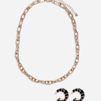 Kit de colar e brinco argola dourado