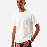 Camiseta masculina de algodão estampada off white
