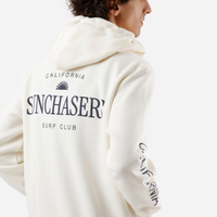 Blusão masculino de moletom com capuz e zíper estampado off white