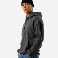 Blusão masculino de moletom com capuz oversized cinza