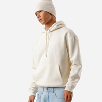 Blusão masculino de moletom com capuz oversized off white