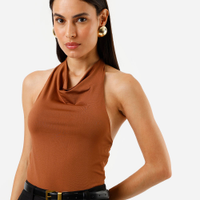 Blusa feminina frente única marrom