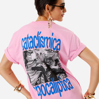 Camiseta unissex de algodão digital milton cunha apocalíptica rosa