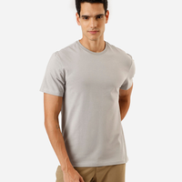 Camiseta masculina de algodão básica manga curta cinza