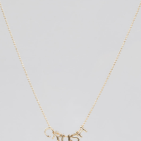 Colar Feminino Folheado com Pingente "Crush" Dourado