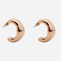Brinco argola orgânica dourado